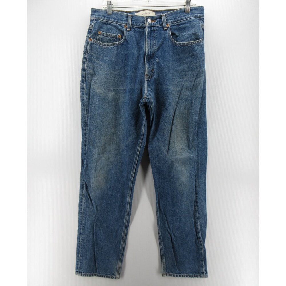 VINTAGE Gap Jeans 35X32 Easy Fit Straight Denim Pants Y2K Streetwear *